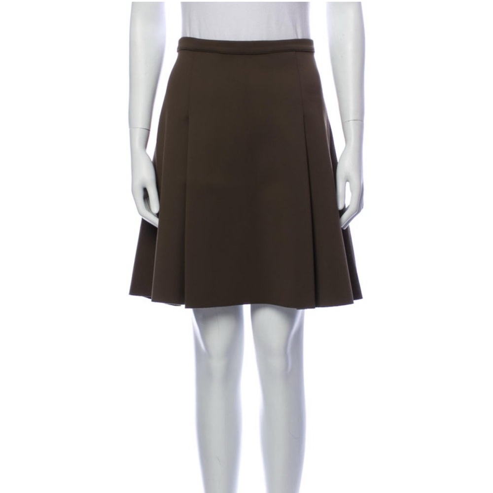 J Brand Chocolate A-Line Skirt Olive Green